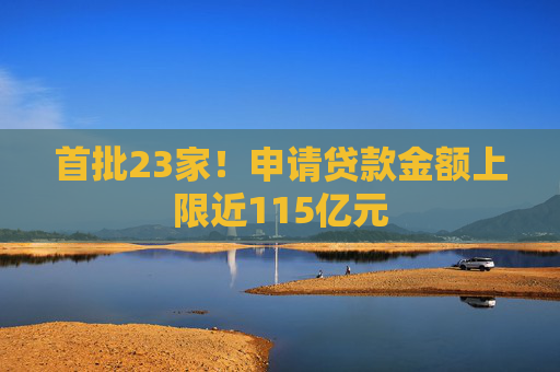 首批23家！申请贷款金额上限近115亿元
