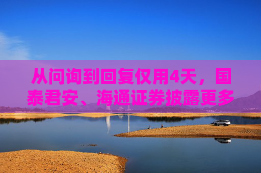 从问询到回复仅用4天，国泰君安、海通证券披露更多合并重组关键细节