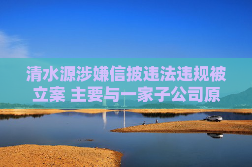 清水源涉嫌信披违法违规被立案 主要与一家子公司原股东所涉刑事案件等有关
