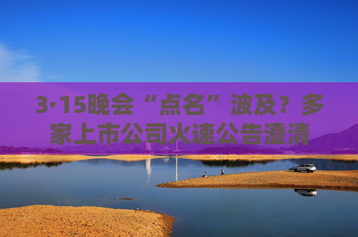 3·15晚会“点名”波及？多家上市公司火速公告澄清