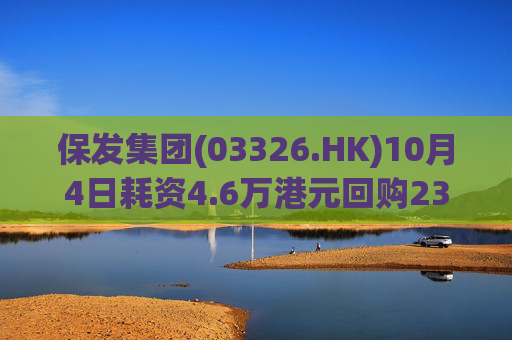 保发集团(03326.HK)10月4日耗资4.6万港元回购23.1万股